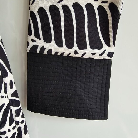 CK Bradley XS Black & White Button-Down Shirt Dress With Belt & Quilted Cuffs - Picture 5 of 10